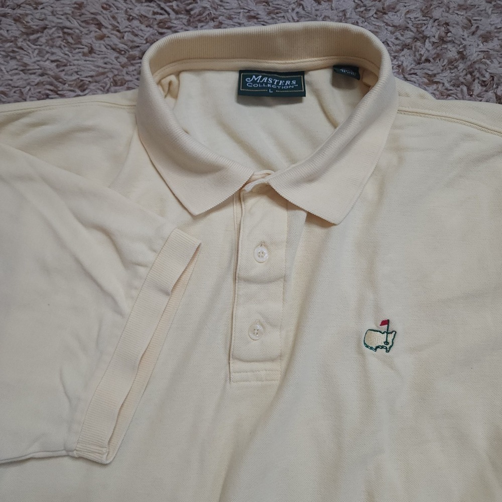 Masters Collection Mens L Yellow Polo Short Sleeve‎ Shirt